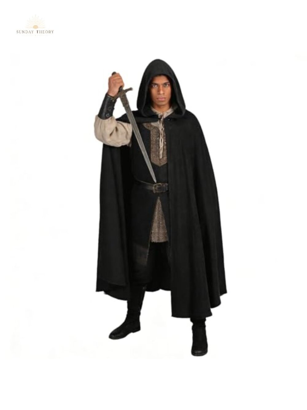 Renaissance Hooded Cape Velvet Medieval Cloak Adult Costume